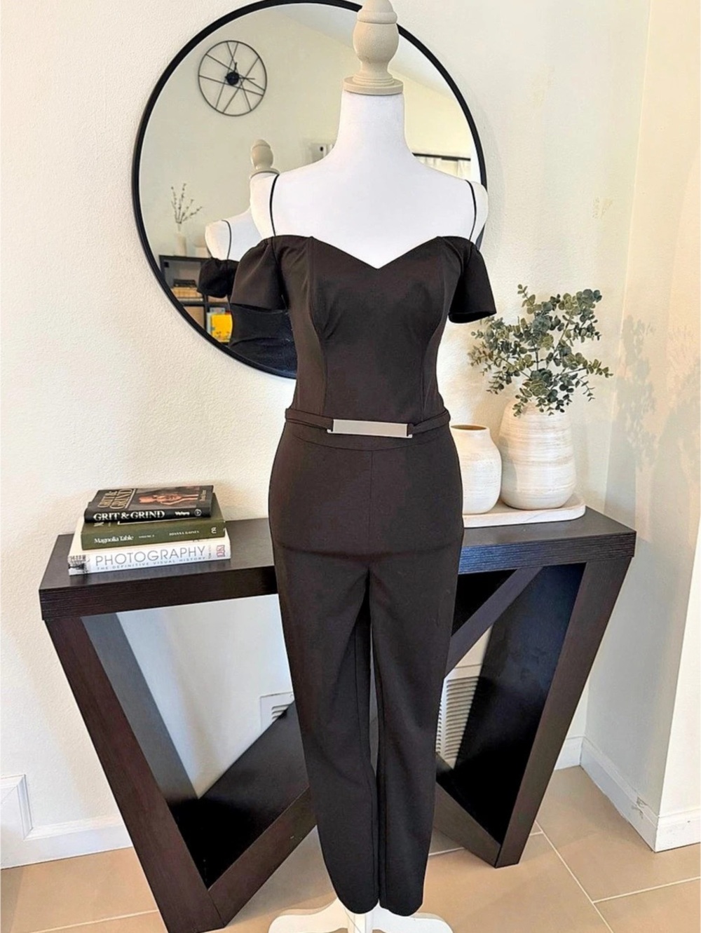 Guess Black Off-Shoulder Jumpsuit